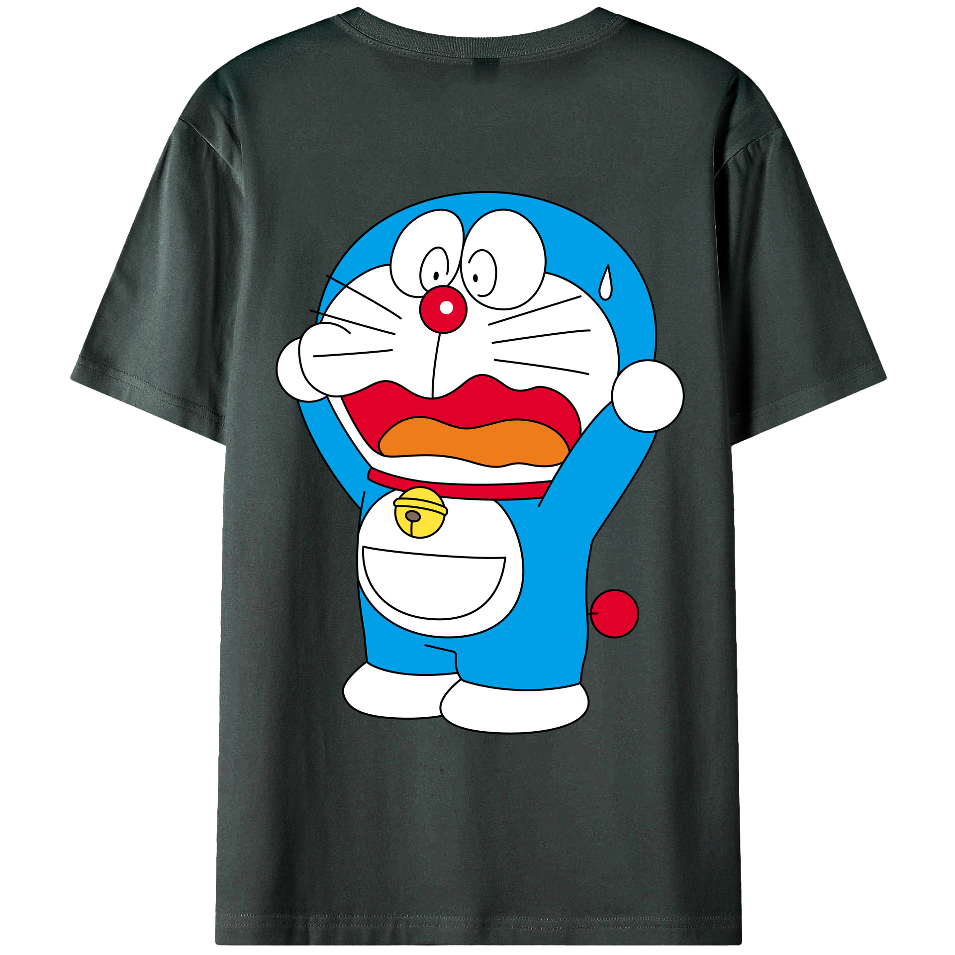（画像用） ドラえもん Doraemon 綿100％ メンズ半袖Tシャツ（バックプリント） 通気性